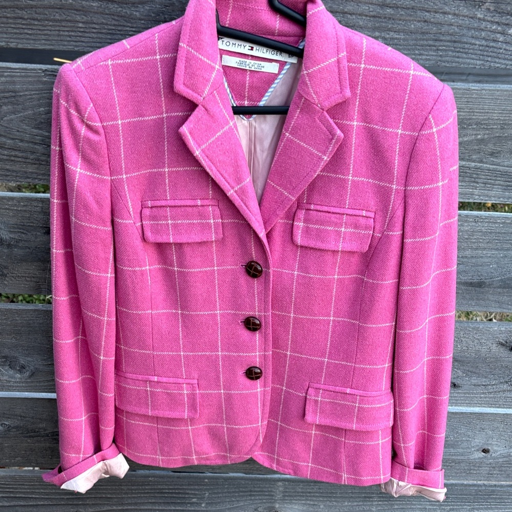 Tommy Hilfiger Fuchsia Checkered Women's Blazer